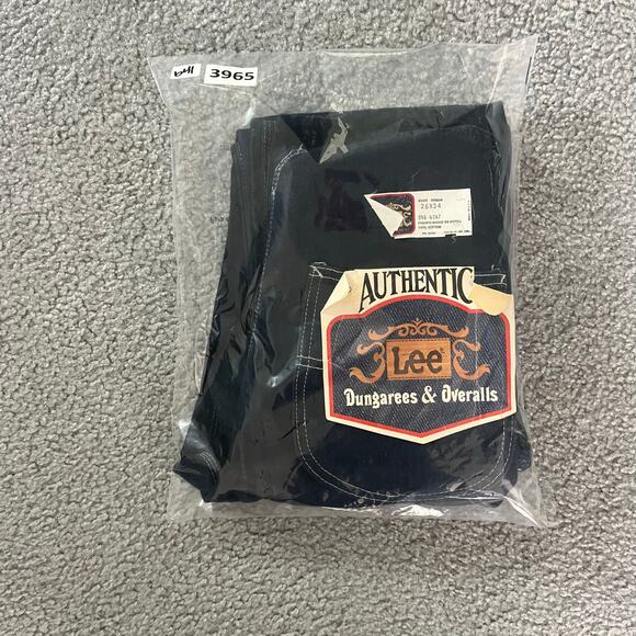 Vintage Lee Denim Overalls Deadstock Mens W26 Denim Blue Student Wash 1970s NWT - Picture 11 of 11